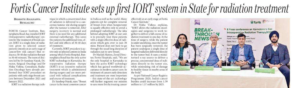 Fortis Cancer Institute News Article